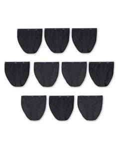 lot 12765 image: Hanes womens Cotton Brief Underwear, 10 Pack - Hi Cut Black, US 3XL