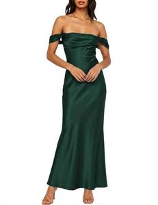 lot 12773 image: Realtix Satin Off The Shoulder Strapless Bridesmaid Maxi Dress for Women S
