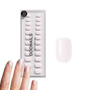 lot 12776 image: DOONAILS� Press-On Nails �� Square Extra Short, 5-Layer Salon Gel, 30 Pc Kit  Pillow Talk in Off-White, Reusable Salon-Quality Nails in 15 Sizes with Adhesive Tabs, U�as Postizas