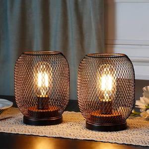 lot 1008 image: JHY DESIGN Metal Cage LED Lantern Battery Powered Set of 2