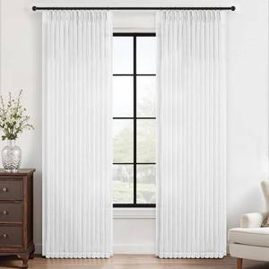 lot 1011 image: Drapenova Pinch Pleat Curtains 84L Linen Blend 2-Panel