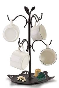 lot 1013 image: ALLCENER Metal Mug Rack with 6 Hooks and Tray
