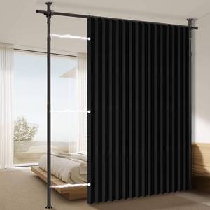 lot 1017 image: AJAZZ 100% Blackout Curtain Panel with Tension Rod  Retail $129.99