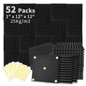 lot 1051 image: Focusound Acoustic Foam Panels 1 x 12 x 12 Inch 52 Pack