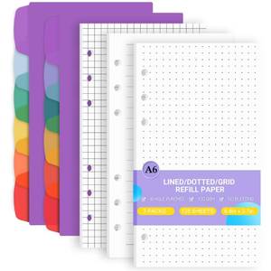 lot 1056 image: Antner A6 Planner Refill Paper 6-Hole Inserts 135 Sheets