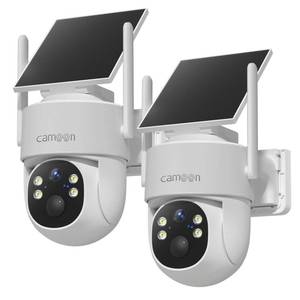 lot 1077 image: Camoon 2K Solar Security Camera Wireless Outdoor 2 Pack