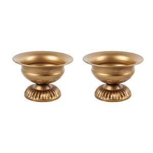lot 1081 image: PHILPETY 2 Pack Small Gold Metal Flower Vase Galvanized Finish 3.94 Inch