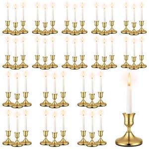 lot 1092 image: VZZNN Brass Gold Taper Candle Holders 48 Pack