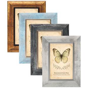 lot 1095 image: XUANLUO 4x6 Picture Frames Set of 4 Rustic Retro Multicolor