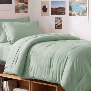 lot 1103 image: CozyLux Twin XL Comforter Set Sage Green 5-Piece
