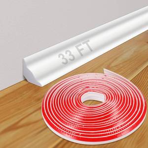 lot 2214 image: Frienda Peel & Stick Baseboard Molding Trim 32.8ft White