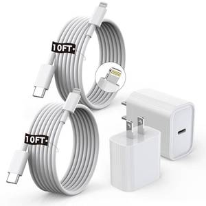 lot 2224 image: ProTVSolutions Apple MFi iPhone Charger 10FT Lightning Cable 2-Pack