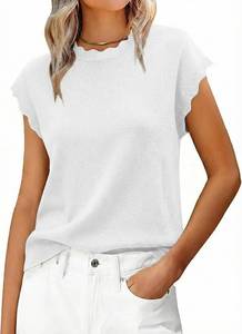 lot 2236 image: Jenisso Womens Summer Cap Sleeve Knit Sweater XL White