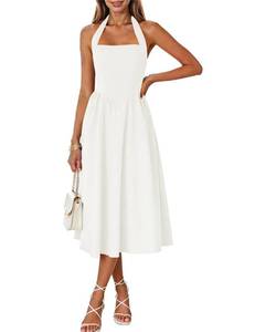 lot 2241 image: Naggoo Womens Halter Midi Dress, Size S