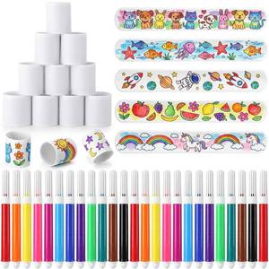 lot 2242 image: Vinsot 50 Pc DIY Slap Bracelets Painting Craft Set