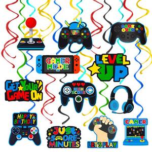 lot 2259 image: Umoni Video Game Hanging Swirls Party Decorations 20pc