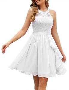 lot 2271 image: Wedtrend Summer Womens Ruffle Floral Lace Dress, Size L
