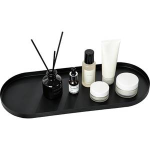 lot 2290 image: Chicapica 15 Matte Black Oval Metal Tray