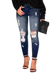 lot 2363 image: KUNMI Womens Skinny Distressed Jeans Size 10