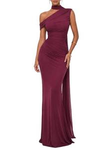 lot 2365 image: CurvySweet Isolde One-Shoulder Mesh Maxi Dress, Med Size