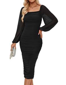 lot 2369 image: ZESICA Womens Bodycon Midi Dress Black Medium