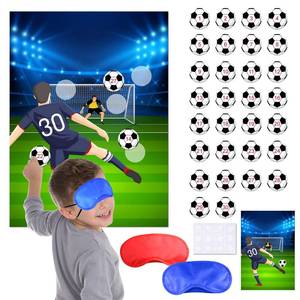 lot 2370 image: ELECLAND Pin The Soccer Game Party Game Set 30 Stickers 2 Blindfolds