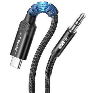 lot 2392 image: JSAUX USB-C to 3.5mm Audio Aux Jack Cable 10ft Black
