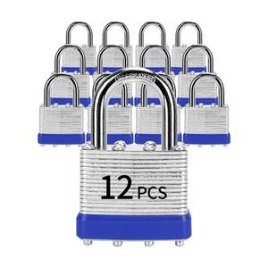 lot 2393 image: LQYN Laminated Steel Padlock Keyed Alike 12 Pack 1-916 in