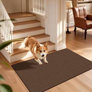lot 2395 image: TTelephant Waterproof Non Slip Runner Rug 2x4 ft Brown