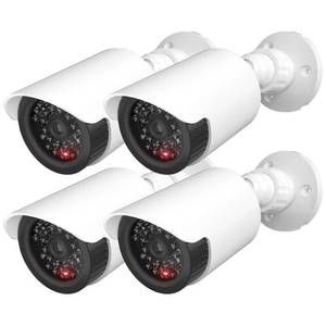 lot 2416 image: WALI Fake Security Camera with Flashing Red Light, 4 Pack