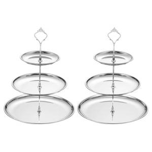 lot 2418 image: uxcell 3-Tier Cupcake Stand Holder, Stainless Steel, 2 Sets