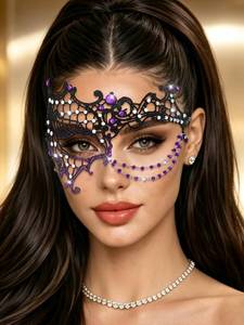 lot 2429 image: Aularso Sparkle Masquerade Mask Women Purple