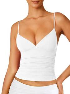 lot 2434 image: Womens V Neck Sleeveless Crop Top, Size M