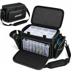 lot 2439 image: TVDARMO Fishing Tackle Backpack with 4 Boxes