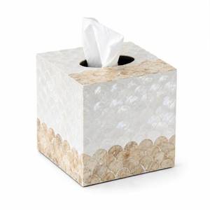 lot 7696 image: Coeusy Capiz Shell Tissue Box Cover, 5.7 Inch