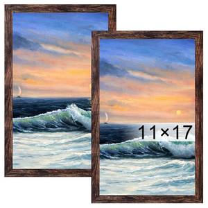 lot 7698 image: Luckylife 11x17 Picture Frame Brown 2-Pack