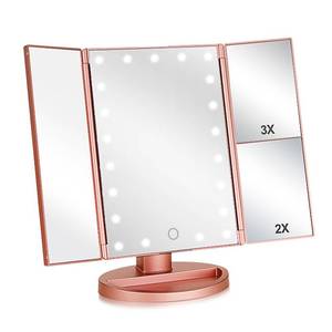 lot 7709 image: Flymiro Tri-Fold Lighted Vanity Makeup Mirror with 21 LEDs