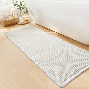 lot 7744 image: GRLYUH Long White Waffle Bath Mat Runner Non-Slip 24 x 72