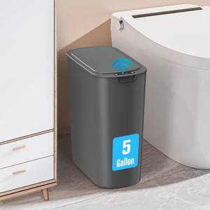 lot 7747 image: Cesun Automatic Touchless Bathroom Trash Can 5 Gallon Grey
