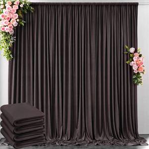 lot 7754 image: Outpain Brown Backdrop Curtain 4 Panels 20 Ft x 10 Ft