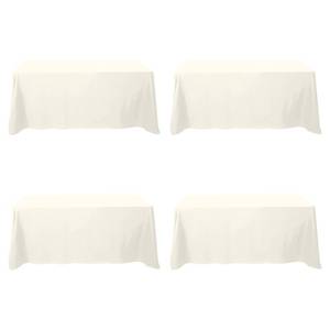 lot 7761 image: BRILLMAX Ivory Tablecloths 4 Pack 90x132 Inch for 6Ft Rectangle Tables