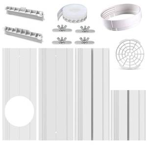 lot 7772 image: Wafloter Portable Air Conditioner Window Seal Kit 5.9 Inch Vent Plates
