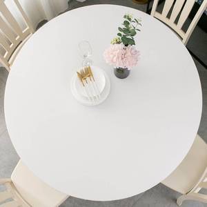 lot 8008 image: Pioggia Round Fitted Vinyl Tablecloth Flannel Backed Waterproof 57-65 Inch