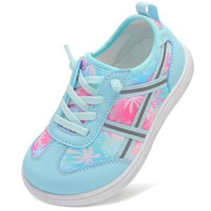 lot 8017 image: LeIsfIt Toddler Barefoot Slip-On Sneakers Wide Toe Box Fire 8