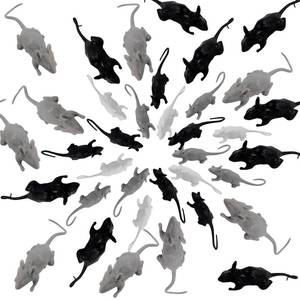 lot 8019 image: ROYHOO 36 Pcs Plastic Fake Mice Toys Halloween Prank Decorations