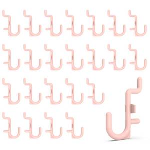 lot 8351 image: HUHOLE Plastic Pegboard J Hooks 14 100-Pack Pink
