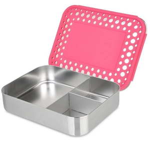 lot 8361 image: LunchBots Large Trio Stainless Steel Lunch Container