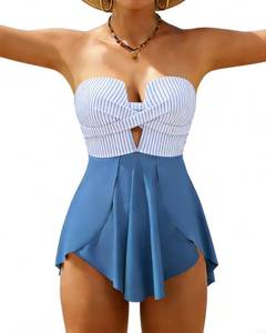 lot 8402 image: DaiLiWei Womens One Piece Swimsuit Strapless Blue