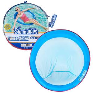 lot 8404 image: SwimWays Spring Float Papasan Round Adult Lounger 35 x 35 Inch Ages 15