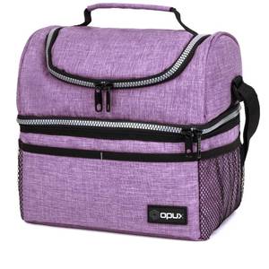lot 8428 image: Opux Insulated Lunch Bag Double Decker Leakproof 16 Can Purple